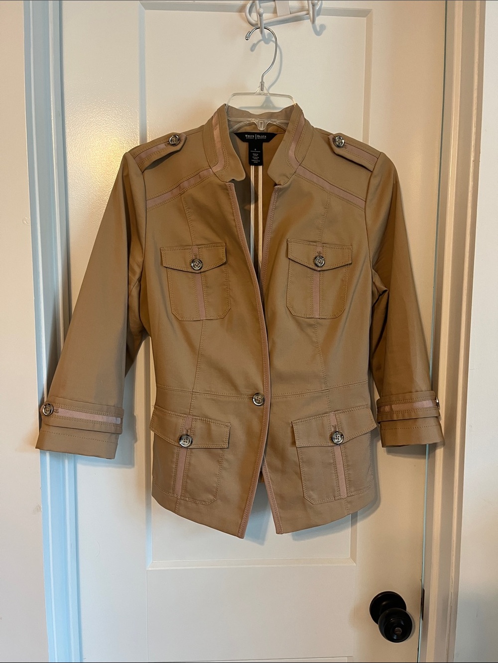 White House Black Market Women's Tan Utility Blazer Jacket